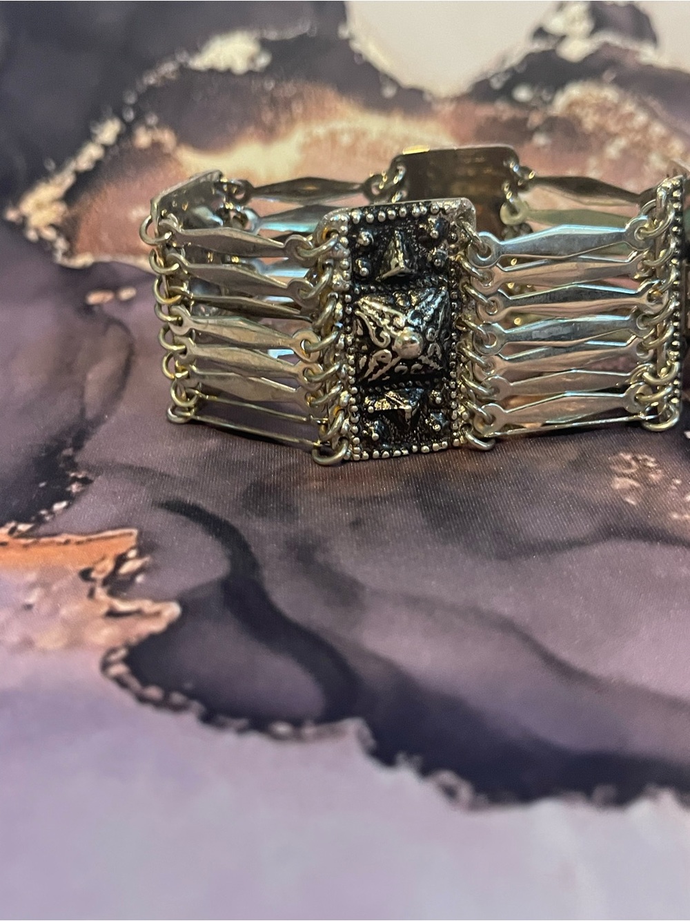 Vintage 1950s Silver Taxco Bracelet - Silver - Picture 2 of 2